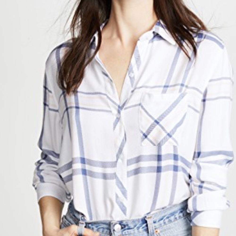 RAILS Cropped Tie Front Hunter Plaid Button Down